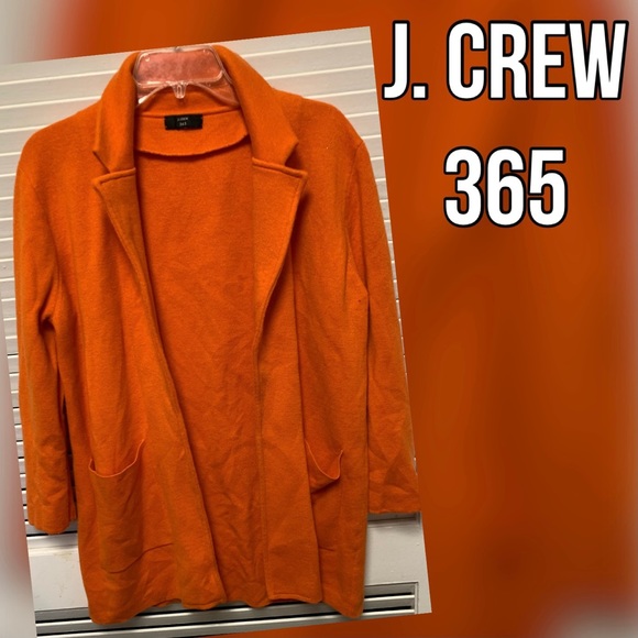J. Crew orange blazer open cardigan Medium
